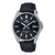 Casio Edifice Damenarmbanduhr, schwarzes Zifferblatt mit Datumsfenster und geriffelter Krone