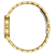 Damenuhr Seitenansicht: goldenes Edelstahlgehäuse mit Gliederarmband