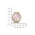 Damenarmbanduhr mit roségoldfarbenem Gehäuse, lila Zifferblatt, römischen Indexen