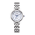 Citizen Eco-Drive Damenarmbanduhr mit silbernem Edelstahlband und weißem Zifferblatt
