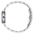 Damenuhr mit rundem Edelstahlgehäuse und geöffnetem Gliederarmband