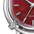 Montre femme Citizen avec cadran rouge, couronne et aiguilles argentées