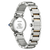 Citizen Damenuhr-Rückseite mit eingeprägtem Text und zweifarbigem Edelstahlband.