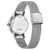 Citizen Eco-Drive Damenarmbanduhr Rückseite mit Gravur und silberfarbenem Meshband