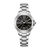 Citizen Damenuhr mit silbernem Metallarmband und dunkelgrauem Zifferblatt, römische Ziffern