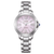 Citizen Damenuhr mit silbernem Metallarmband und rosafarbenem Zifferblatt, römische Ziffern