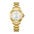 Citizen Eco-Drive Damenarmbanduhr mit goldenem Edelstahlband und weißem Zifferblatt