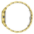 Damenarmbanduhr mit goldenem Armband und blauem Kronen-Detail an der Seite