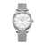 Montre Citizen pour femme avec bracelet milanais en acier inoxydable argenté et cadran blanc