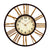 Horloge murale avec cadran vintage, rayons dorés et cadre en métal marron, Ø 50 cm