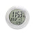 Horloge murale numérique avec écran LCD et thermomètre, boîtier rond en aluminium