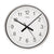 Horloge murale ronde avec cadre argenté, cadran blanc, aiguilles noires