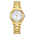 Damenarmbanduhr mit goldfarbenem Edelstahlarmband und Eco-Drive Zifferblatt