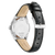 Montre femme Citizen avec bracelet en cuir noir et boîtier en métal, fond gravé