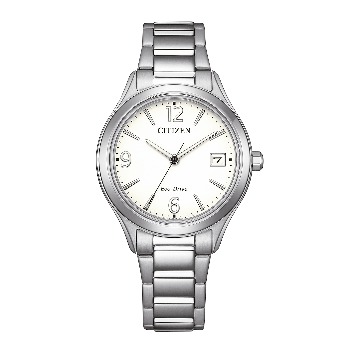 Montre pour femme avec bracelet en acier inoxydable argenté et cadran blanc