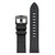 Ensemble de bracelets de montre avec sangles textiles noires et boucle ardillon, passants visiblement cousus