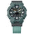 Casio G-Shock Herrenuhr mit Digitalanzeige, dunkelgrünem Gehäuse und Textilarmband