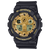 Casio G-Shock GA-100 Herrenuhr: goldenes Rundzifferblatt mit Subdials, dunkles Band