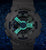 G-Shock Herrenuhr, weißes Gehäuse, grün leuchtendes Zifferblatt mit digitalen Anzeigen