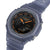 G-Shock Herrenuhr 3/4-Ansicht mit blauem Armband, schwarzem Zifferblatt und WR 20 BAR Anzeige