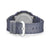 G-Shock Herrenuhr Unterseite mit blauem Armband, Metallschnalle und Befestigung am Gehäuse