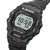 G-SHOCK Smartwatch seitlich: schwarzes Display, Tasten und gelbfarbene Statusleuchte