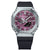 Casio G-Shock Herrenuhr mit violettem Zifferblatt, silbernem Gehäuse und schwarzem Harzarmband