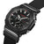 G-Shock Herrenuhr in schräger Ansicht: schwarzes Gehäuse und schwarzes Stoffarmband