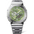 Herren G-SHOCK G-Steel Uhr von vorn: silbernes Gehäuse, grünes Zifferblatt