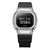 Casio G-Shock Herrenuhr mit schwarzem Resinband, silbernem Gehäuse und invertiertem LCD