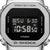 Detailansicht LCD-Display der Casio G-Shock: invertierte Ziffern, schwarzes Glas, silberner Rahmen