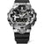 Casio G-Shock GM-700 Uhr von vorn, silberne Lünette und schwarzes Armband