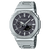 Herrenarmbanduhr aus Edelstahl mit dunklem Zifferblatt, rechteckigen Markern und Tough Solar Bluetooth
