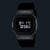 Damen Casio G-Shock Uhr mit schwarzer Lünette, schwarzem Armband und digitalem Display