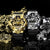 G‑SHOCK Herrenarmbanduhr, goldfarbenes Gehäuse mit schwarzem Band