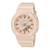 Casio G-Shock Damenuhr mit cremefarbenem Armband, Ana-Digi-Anzeige, abgedichtetes Gehäuse