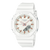 Casio G‑SHOCK Damenarmbanduhr, weißes Bio-Harzband, rundes Gehäuse mit Digitalanzeige