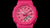 G‑SHOCK Uhr mit pinkem Resingehäuse und großem Zifferblatt, sichtbares CASIO-Logo