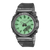 Casio G-Shock Ana-Digi Uhr mit transparentem Gehäuse und grünem Zifferblatt auf Armband