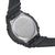 G-Shock Montre pour femme : fond métallique gravé et lunette noire sur bracelet en caoutchouc