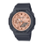 Casio G-Shock Uhr mit schwarzem Gehäuse, roségoldfarbenem Zifferblatt und Datumsanzeige