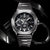 Casio G-SHOCK Herrenuhr mit Vollmetallarmband, schwarzem Zifferblatt und geschützter Lünette