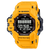 Casio G-SHOCK Herrenuhr mit gelbem Armband aus Bio-Resin und schwarzem Ziffernblatt.