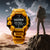 Casio G-SHOCK Herrenuhr gelb mit schwarzem Display und robustem Schutzgehäuse.