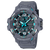 Casio G-SHOCK Gravitymaster Herrenuhr, dunkles Gehäuse mit cyanfarbenen Akzenten