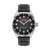 Herren-Armbanduhr mit schwarzem Zifferblatt und schwarzem Lederarmband
