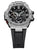 Herren-G-Shock Uhr von vorn: Edelstahlgehäuse, schwarzes Silikonarmband mit Struktur