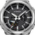 G-SHOCK Herrenuhr Nahansicht: schwarzes Zifferblatt mit silbernen Zeigern und Subdials