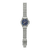 Casio G-Shock Herrenuhr mit blauem Zifferblatt und langem silbernem Metallarmband, Seitenansicht