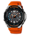 G-Shock Herren Uhr mit schwarzem Gehäuse, orangefarbenem Armband; Chronographen-Details